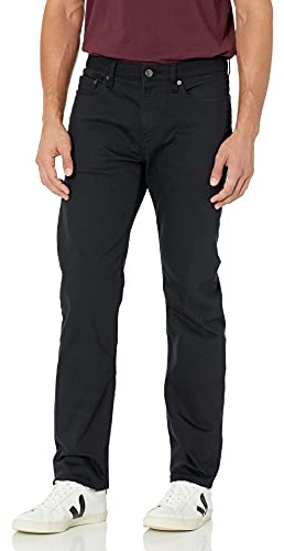 Amazon Essentials Jean Stretch Coupe Droite - couleurs abandonnées Homme, Noir, 36W / 30L