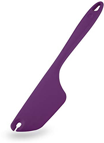 Kochblume Allzweckschaber | Premium-Silikon | Hitzebeständig | Spülmaschinenfest | Mit Aussparung für Teigreste an den Knethaken | 31cm | Farbe: lila