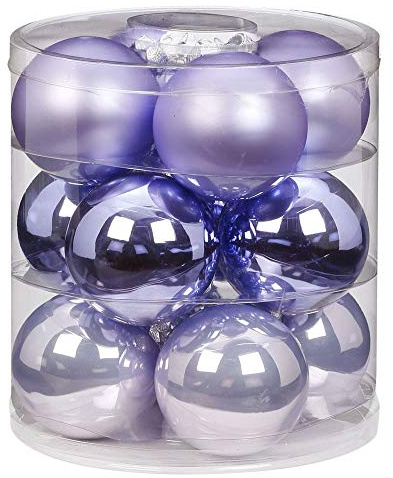 Magic Weihnachtskugeln Glas 8cm 12 STK. Christbaumkugeln (Dreamy Lilac (Hell Lila/Flieder/Glanz/Matt))