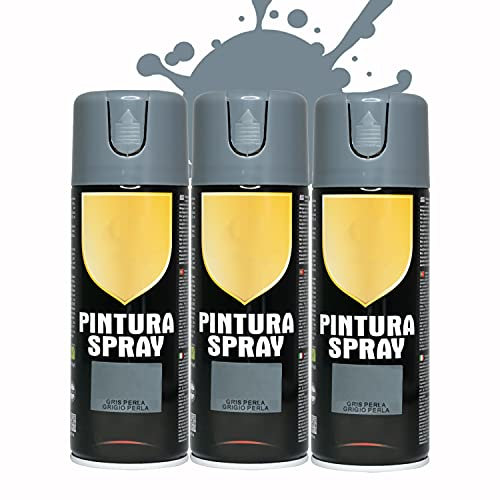 BESCH Pintura Spray 400ml para Metal/Madera/Plástico (Gris Perla, 400 ml (Paquete de 3)