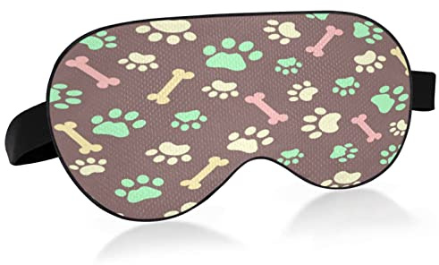 Masque de sommeil avec empreinte de patte pour femmes et hommes, lisse et confortable, bloquant la lumière, bandeau avec sangle réglable pour les voyages, le travail posté