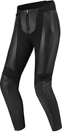 SHIMA MONACO 2.0 Pantaloni Donna - Pantalone Transpirante, Elasticizzati, Vestibilità Slim in Pelle con Protezioni CE per Ginocchia (Nero, S)