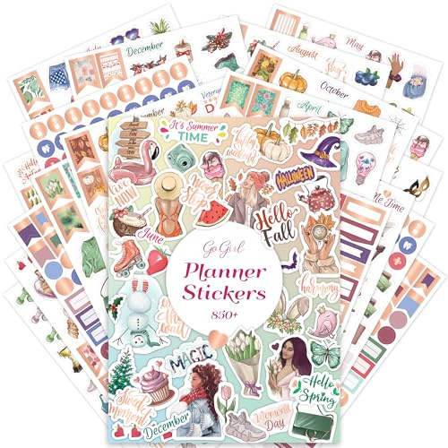 GoGirl Planner Stickers, 850+ Small Aesthetic Calendar & Holiday Book