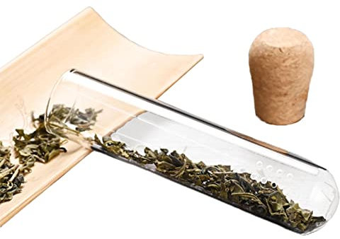 Fenytay té - té Vidrio Transparente con Corcho | Tubo infusor té Resistente al Calor para Accesorios elaboración Hojas té Sueltas