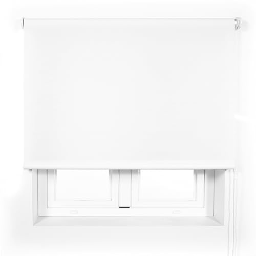 Blindecor Transparent premiumrullgardin enligt mått | vit | Rollo 125 x 240 cm (bredd x höjd), tygstorlek 122 x 235 cm, ljusgenomsläppligt, 38 mm rör, mer motståndskraftig och elegant