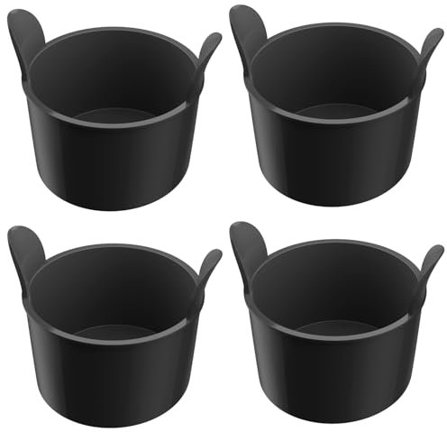 Lamapee Ramekins for Air Fryer, Air Fryer Egg Moulds, Set of 4 -Black