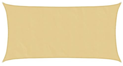 vidaXL Sonnensegel, Sonnenschutz UV Schutz für Balkon Garten Terrasse, Sonnendach Wasserfest, Windschutz Wetterschutz, Sandfarbe 7x4m 100% Polyester Oxford