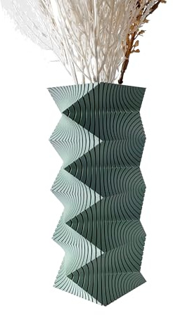 Tafunker Creative Plastic Vase, Geometric Desktop Decorative Vase, Living Room Ornaments Vase Hydroponic Creative Flower Arrangement (Warm Gray, S)…