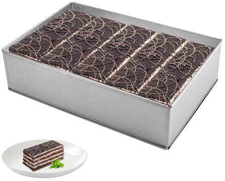Bieiyhe Stampo Rettangolare per Torte,Stampo Regolabile per Torte,Stampo per Mousse,Coppapasta In Acciaio Inossidabile,Stampo Estensibile Inox,Anello per Torte Rettangolare (20 X 29.5-35 X 50 cm)