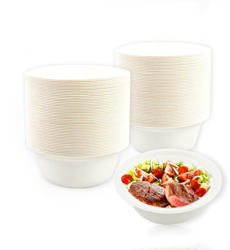 LDFDRT Suppenschalen Pappteller 100 Stück Suppenteller Pappschalen