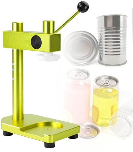 Máquina cerradora de latas, herramienta manual para sellar frascos domésticos y comerciales, altura ajustable, con base fija, para frascos, diámetro de 51 mm/2 pulgadas,Green