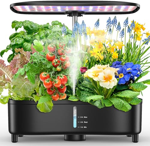 Hydroponic System 15 Pods, Smartes Indoor Garten System mit Aeroponik-Technologie für 3x schnelleres Wachstum, Inkl. Vollspektrum-LED, Hydroponisches Anzuchtset für Küche, Balkon, Kräuter & Salat