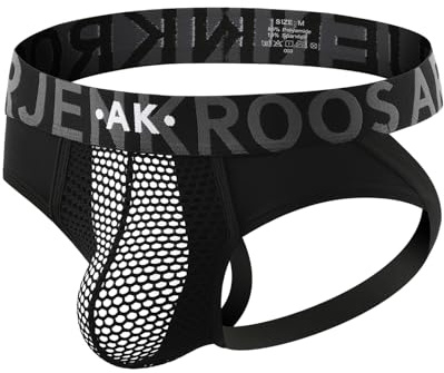 Arjen Kroos Jockstrap Uomo Sospensorio Sportivo con Mesh Traspirante Intimo Slip Perizoma Uomo Sexy String Tanga, XXL