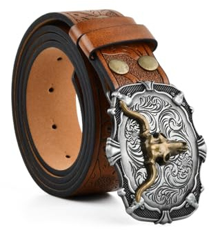 Amexo western bälte män, män kvinnor cowboy cowgirl läder herrbälte vintage bälte graverad västerländsk läderbälte rem för jeans födelsedag jul bälte gåvor