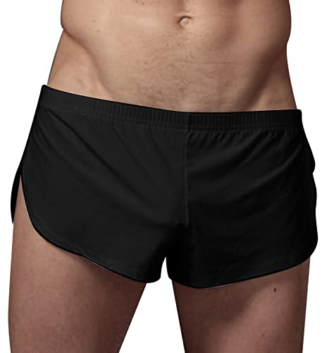 EODJXIO Intimo Uomo Sexy Lingerie Hard Latex Pantaloni da Leggeri e Lisci Ragazzo, Alta Voce per Biancheria Intima Casual in Tinta Unita Perizoma Pizzo