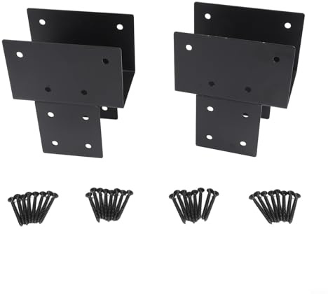 Tapa de poste resistente para 4 x 4, conector real de 3.5 x 3 pulgadas, soporte de anclaje de poste para postes de madera, accesorios de reparación de pabellones (2 piezas)