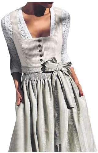 pour femmes Costume traditionnel du Festival de la bière allemande Tenue complète élégante avec tablier Corsage ajustable et jupe volumineuse Parfaite pour et soirées à thème Tissu confortable et