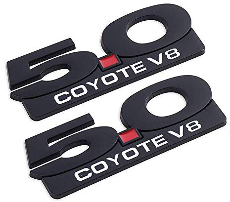 YK ZAOOER 2Pack 5.0 Coyote V8 3D-Emblem-Abziehbild-Aufkleber Ersatz Für Ford Mustang F150 F250 F350,Schwarz