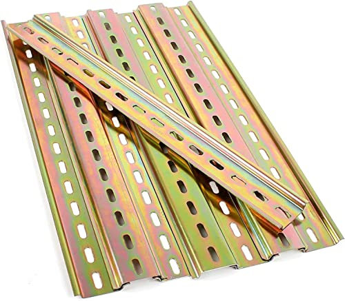 Rail Din, 8Pcs Rail Din Montage, Rail Din en Acier de Couleur Rail Din Pour Electrique Disjoncteur Rail Din Métal 300 mm de Long 35 mm de Large