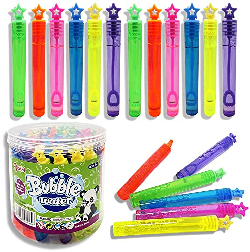 Ram Bubbles For Kids, Pack of 48 Bubble Wands With 5ml of Bubble Mixture, Fun Garden Toys For Kids, Party Bag Fillers For Birthday Parties, Gifts For Girls Boys 3+