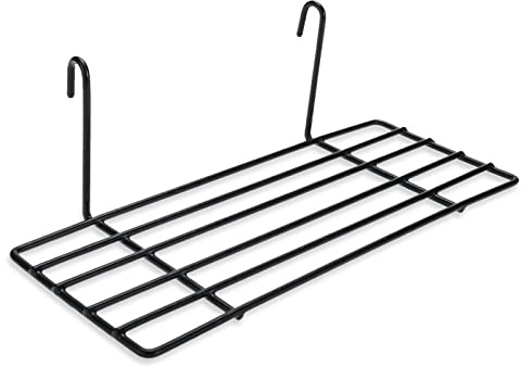 Yaegoo 8 Pack Grid Wall Shelves, Wire Straight Shelf with Hooks, Hanging Shelf for Wall Grid Panel, Home Supplies Organizer, 9.8 L x 3.9 D