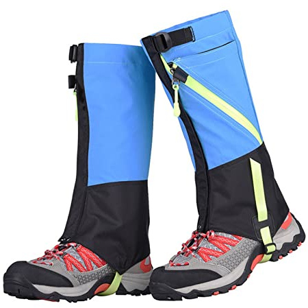 WONOOS 1 Pair Children Leg Gaiters Outdoor Waterproof Snow Gaiter for Kids Hiking Climbing Hunting Leg Cover Shoes Gaiters,Blue
