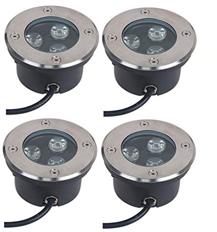 WZYJLyds Spot LED Exterieur Encastrable, 3W Très mince Luminaire encastrable au sol pour terrasse IP67 eclairage sol pour extérieur, de trottoir, de jardin(White,12V)