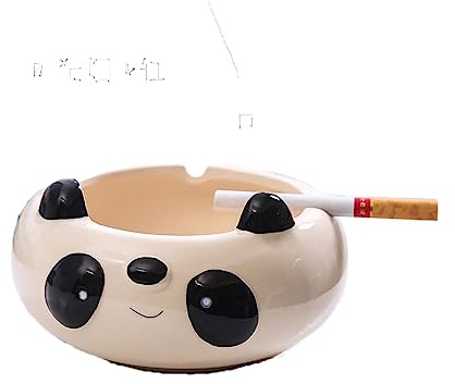 Keramisk askkopp keramisk askfat, söt pandaskkopp, kreativ och personlig trend hushåll panda askfat