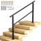 Homtone 145x90cm Treppengeländer, Mattschwarzes Eisen Handläufe für Treppen im Freien Fit 4 bis 5 Schritte Übergangsgänder mit Installationssatz Handlauf, für Garten, Garage, Veranda
