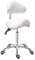 Antlu Sattelhocker mit Rückenlehne, ergonomischer Rollstuhl für Kosmetiker, Salon, Tattoo-Shop, Spa, Zahnarzt, Klinik (verstellbare Rückenlehne, Weiß)