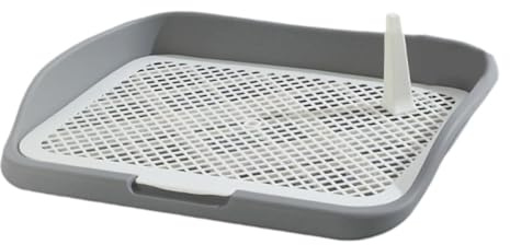 Gralara Vassoio per vasino per addestramento della Toilette per Cani, per Interni, con Apertura dall'alto, lettiera per Cani, Griglie in Rete, per WC, Grigio Medio Recinzione