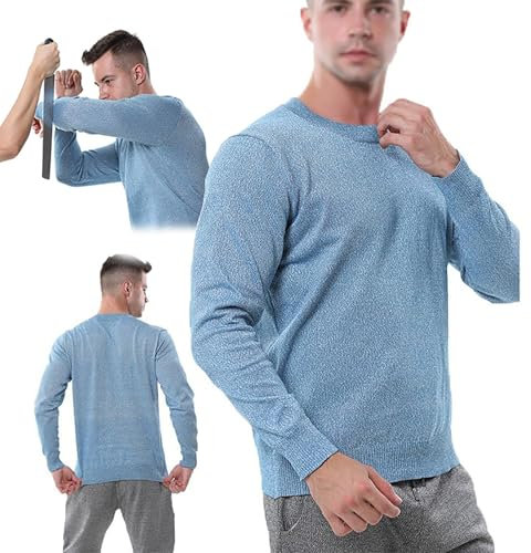 SNBGRYE VêTements Anti-Coupures De Niveau 5, Gilet Anti-Coupures Dissimulé, Gilet De Protection De SéCurité Tactique Unisexe LéGer Et Anti-Coupures, LéGer Et Respirant,Blue-L