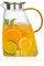 1,8L Premium Borosilikatglas-Karaffe mit goldfarbenem Griff – Hochwertige Wasserkaraffe mit vertikaler Rillenstruktur, ideal für selbstgemachte Eistees,Wasserkanne (Gelb-1stk)