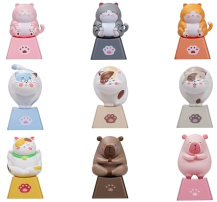 Akko Zoom Artisan Keycap Set Cherry Profile 9 Animals R4 Keycaps per tastiere meccaniche