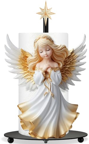 Shellwei Christmas Angel Paper Towel Holder, Metal Angel Kitchen Decor