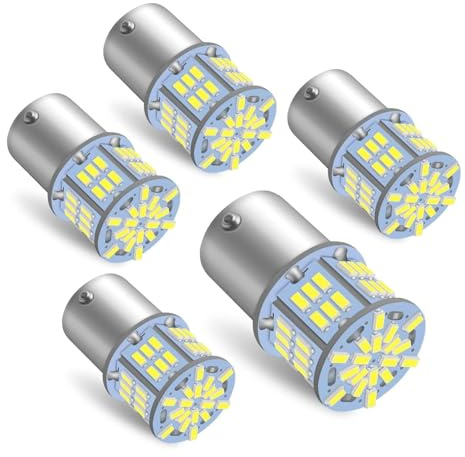 GERUI 5 bombillas 1157 de color blanco superbrillante, 12 – 24 V CC, para iluminación de patio y paisajes exteriores (blanco)