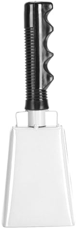 Fockety Generatore di Rumore per Campana per Mucche, Campanello a Mano per Rumore Forte per Eventi Sportivi, Partite di Calcio, Uso Versatile in Fattoria, Matrimoni e Concerti (White)