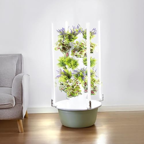JGJSQYY Sistema di Coltivazione idroponica Torre idroponica Verticale, idroponica Torre aeroponica da Giardino per Erbe aromatiche, Frutta e Verdura da Interno con Serbatoio d'Acqua
