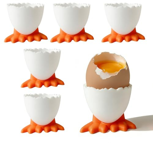 KAWAAN 6 Pezzi Portauovo | Porta Uovo per Uova | Portauovo alla Coque | Porta Uovo Pasqua | Porta Uovo sodo per Bambini | Portatile Portauova per Casa | per La Cucina Uova Sode Colazione Cena