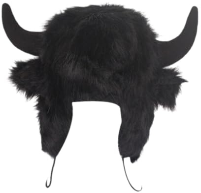 Vseutiac Gorro de Peluche de Cuerno de Animal, Novedoso, Gorro con Orejeras para Fiestas de Espectáculos, Cosplay