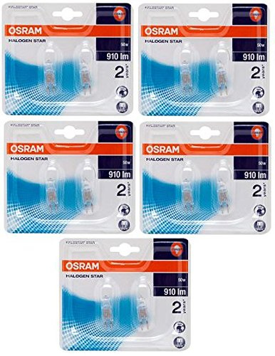 Osram Lot de 10 ampoules halogènes 50 W GY6,35 910 lm à intensité variable