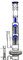 RORA Glass Double Tree Dome bong 18mm Bowl Percolator Water Pipe handmade Waterpipe 16 Tall (Blue)