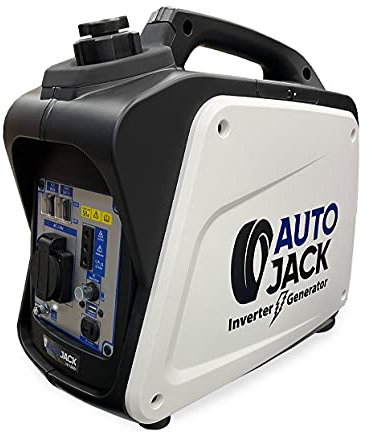 Autojack 1200W Quiet Inverter Generator, Portable Petrol Suitcase Generator for Camping, RV, Outdoor & Backup Power, 4-Stroke, Fuel-Efficient, Lightweight & Low Noise 58dB with USB & 12V Output