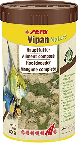 Sera Vipan Flakes 250 ML (60 g) | Aliment Flottant pour Poissons d’Ornement | Flocons Naturels sans Colorants ni Conservateurs | Protéines d’Insectes & Prébiotiques pour Croissance Saine