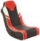 X-Rocker Shadow Gaming Chair for Kids and Juniors, 2.0 Audio Floor Rocker, Low Folding Rocking Seat with 2 Stereo Sound Speakers, Padded Foam Gaming Seat for Children for XBOX, PS4, PS5, Switch - RED