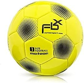 meteor Pallone da Calcio Cucito per Bambini Adolescenti e Adulti 5 4 3 1 Dimensioni e 4 Colori Perfetto per Allenamento, Giochi Ricreativi (#1, Giallo)