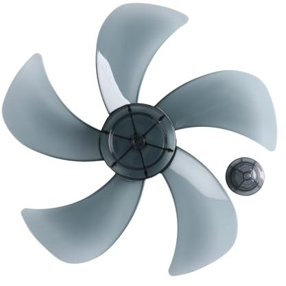 MSemis 12 Zoll 14 Zoll Kunststoff Lüfterflügel mit Mutter Abdeckung Ersatzteile Lüfterblatt 5 Blätter Rotorblatt für Standventilator Grau 12 Inch