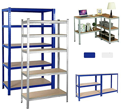 Lagerregal Schwerlastregal Kellerregal 170 x 75 x 30 cm, Regal aus MDF & Metall, Steckregal, Werkstattregal, Regalsystem, Lastenregal für Keller, Garage,5 verstellbare Ablagen bis 875 kg belastbar