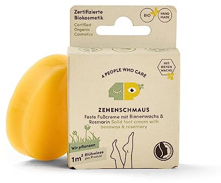 forpeople Feste BIO Fußcreme · Fußbutter mit Bienenwachs und Sheabutter · Reichhaltige Fusscreme für sehr trockene Füsse · Schrundensalbe für Füße mit frischem Duft · Vegan, Bio, Fest (Nachfüller 40g)