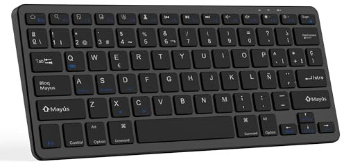 CC Store Teclado iPad, Teclado Bluetooth Español Ñ para Tablet, iPad, iPad Air,iPad Pro, iPad Mini, iOS/Android/Windows, Ultradelgado & Recargable, Negro